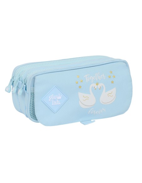 Trousse Fourre-Tout Triple Glow Lab Cisnes Bleu clair 21,5 x 10 x 8 cm