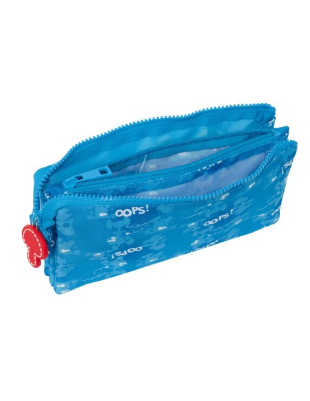 Trousse Fourre-Tout Double Los Pitufos Bleu 22 x 12 x 3 cm