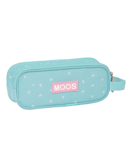 Trousse Fourre-Tout Double Moos Butterflies Bleu clair 21 x 8 x 6 cm