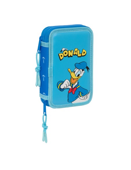 Plumier double Donald Bleu 12.5 x 19.5 x 4 cm (28 Pièces)
