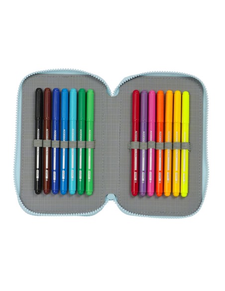 Plumier double Glow Lab Cisnes Bleu 12.5 x 19.5 x 4 cm (28 Pièces)