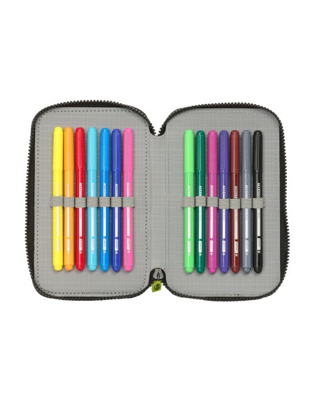 Plumier double Nerf Get ready Noir 12.5 x 19.5 x 4 cm (28 Pièces)
