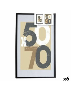 Cadre photo 62,5 x 2,5 x 92,5 cm Noir Plastique Bois MDF (6 Unités)