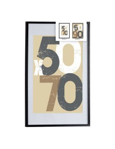 Cadre photo 62,5 x 2,5 x 92,5 cm Noir Plastique Bois MDF (6 Unités) 2