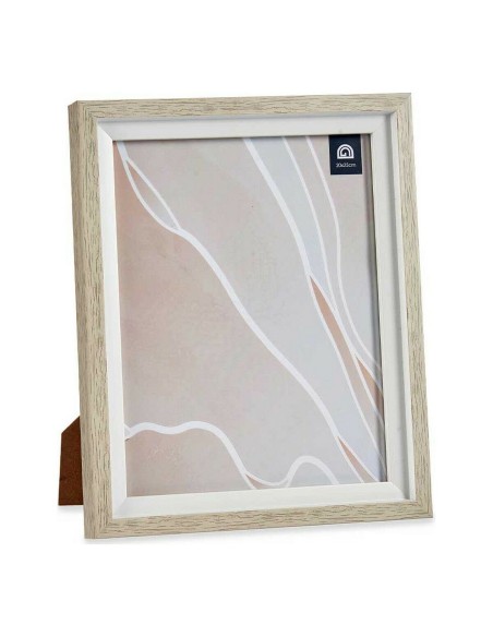 Cadre photo 24 x 2 x 29 cm Verre Beige Blanc Plastique (6 Unités)