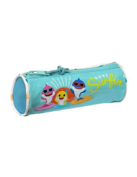 Trousse d'écolier Baby Shark Surfing Bleu Blanc 20 x 7 x 7 cm