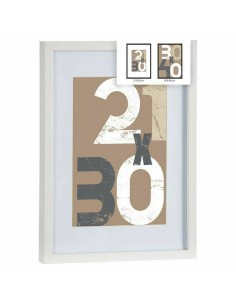 Porte photos mural Blanc verre Bois MDF 32,5 x 2,5 x 42,5 cm (6 Unités) 2