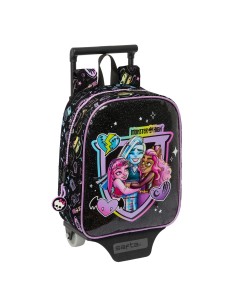 Cartable à roulettes Monster High Noir 22 x 27 x 10 cm