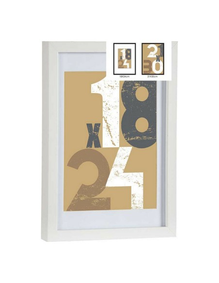 Cadre photo 668826-WHITE Blanc verre Bois MDF (6 Unités)