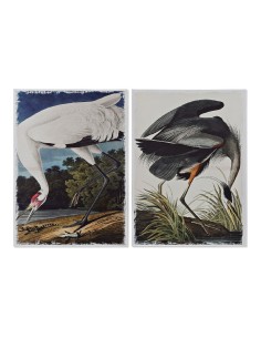 Cadre DKD Home Decor Heron Oiseau Oriental (50 x 1,8 x 70 cm) (2 Unités)