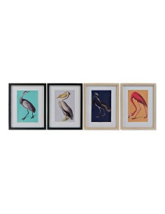 Cadre DKD Home Decor S3013651 Oiseaux Tropical (35 x 2 x 45 cm) (4 Unités)