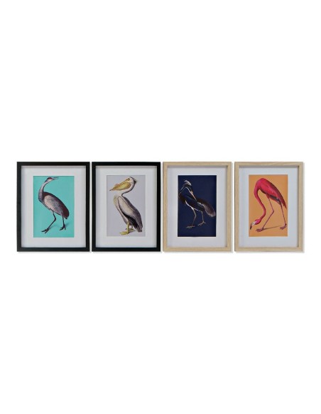 Cadre DKD Home Decor S3013651 Oiseaux Tropical (35 x 2 x 45 cm) (4 Unités)