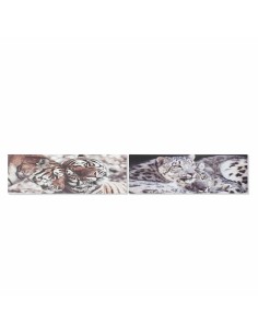 Cadre DKD Home Decor Pin Tigre Toile (2 pcs) (135 x 2.5 x 45 cm)