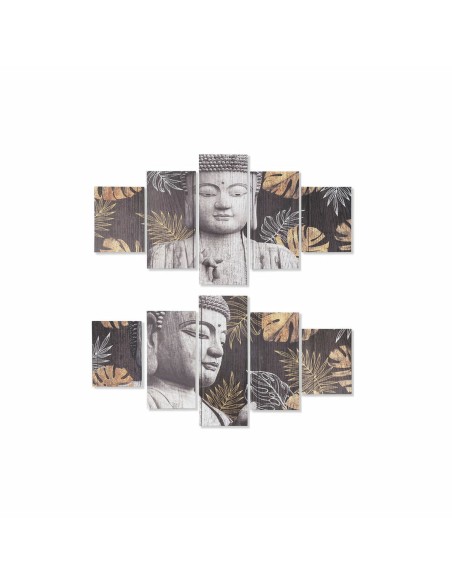 Cadre DKD Home Decor Pin Toile Buda (5 pcs) (2 pcs)