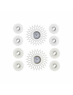 Montre DKD Home Decor Argent Champagne polypropylène Miroir (5 pcs) (2 pcs)