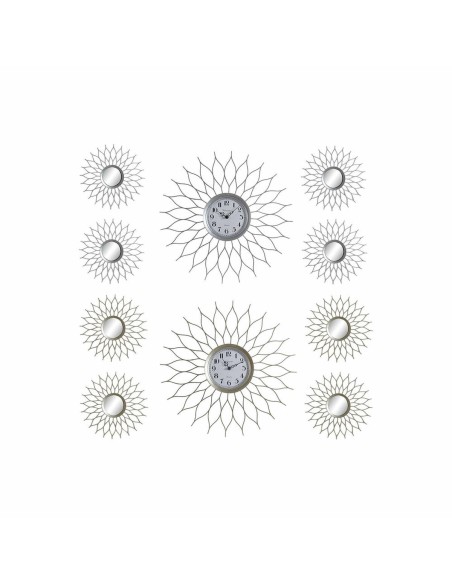 Montre DKD Home Decor Argent Champagne polypropylène Miroir (5 pcs) (2 pcs)