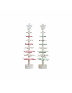 Sapin de Noël DKD Home Decor Bois MDF (2 pcs) (11 x 11 x 41 cm)