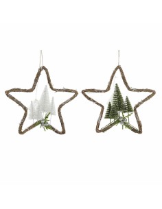 Décorations de Noël DKD Home Decor Rotin (2 pcs) (43 x 10 x 43 cm)