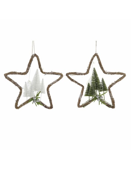 Décorations de Noël DKD Home Decor Rotin (2 pcs) (43 x 10 x 43 cm)