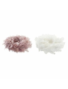 Couronne de Noël DKD Home Decor Mousse Plume (40 x 40 x 6 cm) (2 pcs)