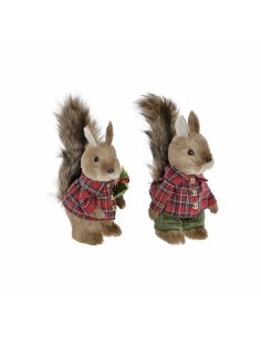 Décorations de Noël DKD Home Decor Polyester Écureuil (2 pcs) (12 x 15 x 25 cm)