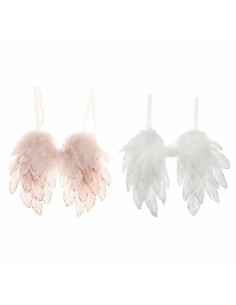 Décorations de Noël DKD Home Decor Plumes (2 pcs) (28 x 4 x 33 cm)