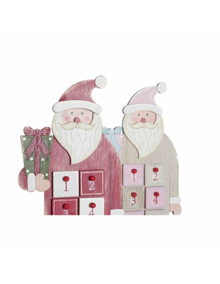Calendrier de l’Avent DKD Home Decor Bois Père Noël (2 pcs) (14 x 7 x 64 cm)