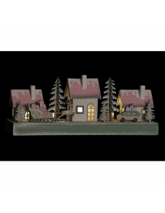 Décorations de Noël DKD Home Decor Bois Maison (2 pcs) (30 x 6 x 12 cm) 2