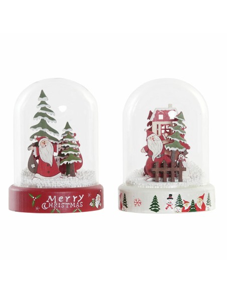 Décorations de Noël DKD Home Decor Résine Verre Père Noël (2 pcs) (9 x 9 x 11 cm)