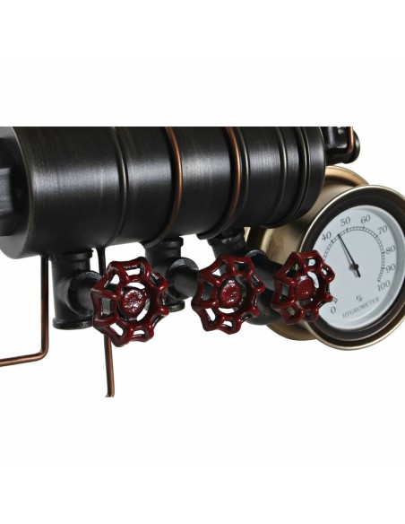 Horloge Murale DKD Home Decor Noir Rouge Fer Doré (2 pcs) (46 x 13 x 58 cm)