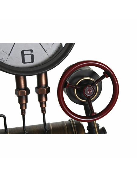Horloge Murale DKD Home Decor Noir Rouge Fer Doré (2 pcs) (46 x 13 x 58 cm)
