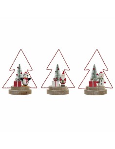 Décorations de Noël DKD Home Decor Arbre Métal Bois (17 x 11 x 21 cm) (3 pcs)