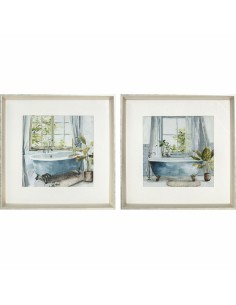 Cadre DKD Home Decor Salles de bains (2 Unités) (32 x 2,5 x 32 cm)