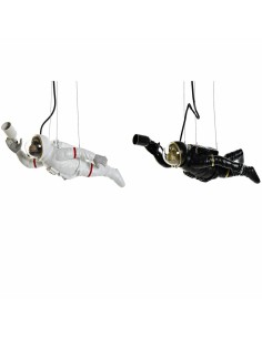 Suspension DKD Home Decor Noir Blanc Résine 220 V 50 W (46 x 14.5 x 20 cm) (2 pcs)