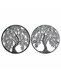 Décoration murale DKD Home Decor Arbre Métal (2 pcs) (40 x 1 x 40 cm)