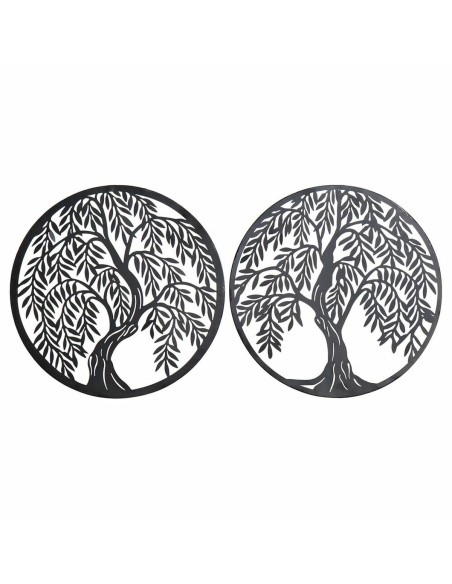 Décoration murale DKD Home Decor Arbre Métal (2 pcs) (40 x 1 x 40 cm)