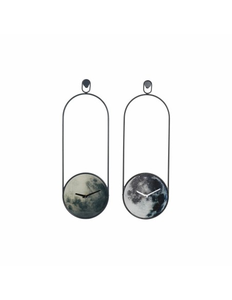 Horloge Murale DKD Home Decor Verre Gris Fer (20 x 4.5 x 60 cm) (2 pcs)