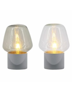 Lampe de bureau DKD Home Decor S3021035 25W Gris foncé Gris clair 220 V (20 x 20 x 29 cm) (2 Unités)