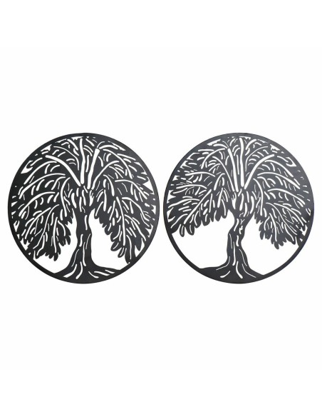 Décoration murale DKD Home Decor Arbre Métal (2 pcs) (40 x 1 x 40 cm)