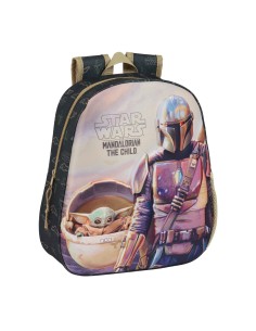 Sac à dos enfant 3D The Mandalorian Noir Beige 27 x 33 x 10 cm