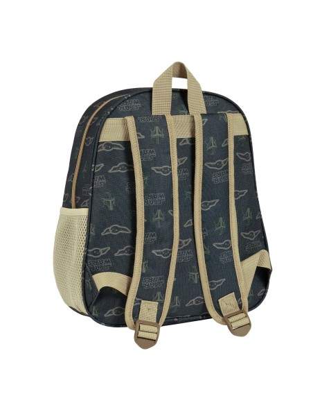 Sac à dos enfant 3D The Mandalorian Noir Beige 27 x 33 x 10 cm