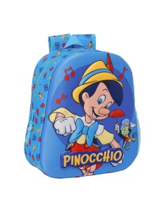 Sac à dos enfant 3D Clásicos Disney Pinochio Bleu 27 x 33 x 10 cm