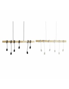 Suspension DKD Home Decor Noir Métal Bois Blanc 220 V 50 W (100 x 7 x 160 cm) (2 pcs)