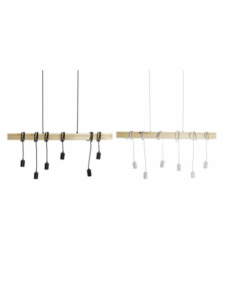 Suspension DKD Home Decor Noir Métal Bois Blanc 220 V 50 W (100 x 7 x 160 cm) (2 pcs)