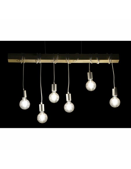 Suspension DKD Home Decor Noir Métal Bois Blanc 220 V 50 W (100 x 7 x 160 cm) (2 pcs)