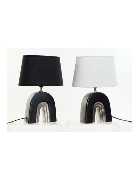 Lampe de bureau DKD Home Decor Céramique Noir Polyester (20 x 20 x 31 cm) (2 pcs)