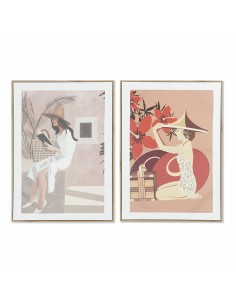 Cadre DKD Home Decor Femme (2 Unités) (50 x 3 x 70 cm)