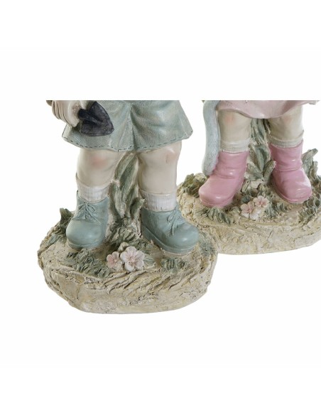 Figurine Décorative DKD Home Decor Bleu Rose Résine Enfant (18 x 15 x 41 cm) (2 pcs)