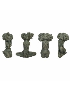Figurine Décorative DKD Home Decor Femme Gris Ciment (20 x 9 x 25 cm) (4 Unités)