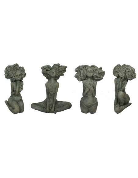 Figurine Décorative DKD Home Decor Femme Gris Ciment (20 x 9 x 25 cm) (4 Unités)